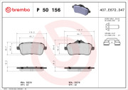 P 50 156 Sada brzdových platničiek kotúčovej brzdy PRIME LINE BREMBO