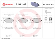 P 50 168 Sada brzdových platničiek kotúčovej brzdy PRIME LINE BREMBO