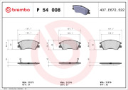 P 54 008 Sada brzdových platničiek kotúčovej brzdy PRIME LINE BREMBO