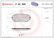 P 54 059 Sada brzdových platničiek kotúčovej brzdy PRIME LINE BREMBO