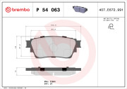 P 54 063 Sada brzdových platničiek kotúčovej brzdy PRIME LINE BREMBO