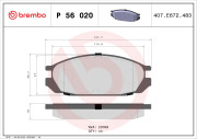 P 56 020 Sada brzdových platničiek kotúčovej brzdy PRIME LINE BREMBO