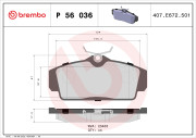 P 56 036 Sada brzdových platničiek kotúčovej brzdy PRIME LINE BREMBO