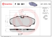P 56 061 Sada brzdových platničiek kotúčovej brzdy PRIME LINE BREMBO