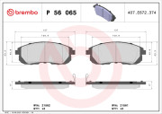 P 56 065 Sada brzdových platničiek kotúčovej brzdy PRIME LINE BREMBO