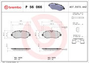 P 56 066 Sada brzdových platničiek kotúčovej brzdy PRIME LINE BREMBO