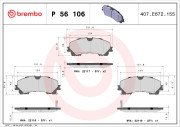P 56 106 Sada brzdových platničiek kotúčovej brzdy PRIME LINE BREMBO