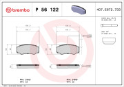 P 56 122 Sada brzdových platničiek kotúčovej brzdy PRIME LINE BREMBO