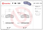 P 56 123 Sada brzdových platničiek kotúčovej brzdy PRIME LINE BREMBO