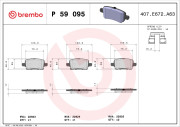 P 59 095 Sada brzdových platničiek kotúčovej brzdy PRIME LINE BREMBO