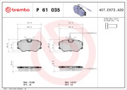 P 61 035 Sada brzdových platničiek kotúčovej brzdy PRIME LINE BREMBO