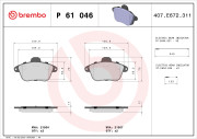 P 61 046 Sada brzdových platničiek kotúčovej brzdy PRIME LINE BREMBO