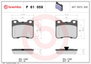 P 61 059 Sada brzdových platničiek kotúčovej brzdy PRIME LINE BREMBO