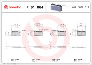 P 61 064 Sada brzdových platničiek kotúčovej brzdy PRIME LINE BREMBO
