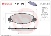 P 61 072 Sada brzdových platničiek kotúčovej brzdy PRIME LINE BREMBO