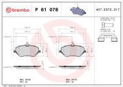 P 61 078 Sada brzdových platničiek kotúčovej brzdy PRIME LINE BREMBO