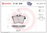 P 61 079 Sada brzdových platničiek kotúčovej brzdy PRIME LINE BREMBO