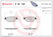 P 61 107 Sada brzdových platničiek kotúčovej brzdy PRIME LINE BREMBO