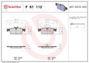 P 61 112 Sada brzdových platničiek kotúčovej brzdy PRIME LINE BREMBO