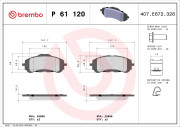 P 61 120 Sada brzdových platničiek kotúčovej brzdy PRIME LINE BREMBO