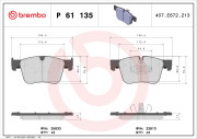 P 61 135 Sada brzdových platničiek kotúčovej brzdy PRIME LINE BREMBO