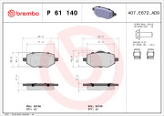 P 61 140 Sada brzdových platničiek kotúčovej brzdy PRIME LINE BREMBO