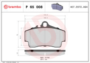 P 65 008 Sada brzdových platničiek kotúčovej brzdy PRIME LINE BREMBO