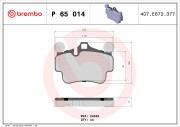 P 65 014 Sada brzdových platničiek kotúčovej brzdy PRIME LINE BREMBO