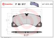 P 65 017 Sada brzdových platničiek kotúčovej brzdy PRIME LINE BREMBO