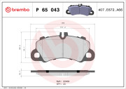 P 65 043 Sada brzdových platničiek kotúčovej brzdy PRIME LINE BREMBO