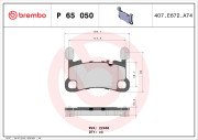 P 65 050 Sada brzdových platničiek kotúčovej brzdy PRIME LINE BREMBO