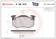 P 68 015 Sada brzdových platničiek kotúčovej brzdy PRIME LINE BREMBO