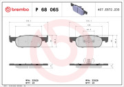 P 68 065 Sada brzdových platničiek kotúčovej brzdy PRIME LINE BREMBO