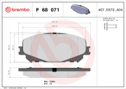 P 68 071 Sada brzdových platničiek kotúčovej brzdy PRIME LINE BREMBO