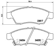 P 79 014 Sada brzdových platničiek kotúčovej brzdy PRIME LINE BREMBO