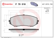 P 79 018 Sada brzdových platničiek kotúčovej brzdy PRIME LINE BREMBO