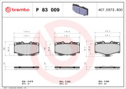P 83 009 Sada brzdových platničiek kotúčovej brzdy PRIME LINE BREMBO