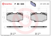 P 83 025 Sada brzdových platničiek kotúčovej brzdy PRIME LINE BREMBO