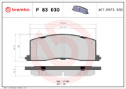 P 83 030 Sada brzdových platničiek kotúčovej brzdy PRIME LINE BREMBO