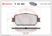 P 83 062 Sada brzdových platničiek kotúčovej brzdy PRIME LINE BREMBO