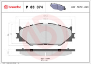 P 83 074 Sada brzdových platničiek kotúčovej brzdy PRIME LINE BREMBO