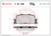P 83 088 Sada brzdových platničiek kotúčovej brzdy PRIME LINE BREMBO