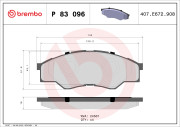 P 83 096 Sada brzdových platničiek kotúčovej brzdy PRIME LINE BREMBO