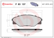 P 83 137 Sada brzdových platničiek kotúčovej brzdy PRIME LINE BREMBO