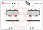 P 83 151 Sada brzdových platničiek kotúčovej brzdy PRIME LINE BREMBO