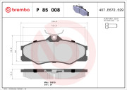 P 85 008 Sada brzdových platničiek kotúčovej brzdy PRIME LINE BREMBO