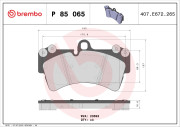 P 85 065 Sada brzdových platničiek kotúčovej brzdy PRIME LINE BREMBO