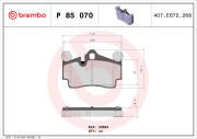 P 85 070 Sada brzdových platničiek kotúčovej brzdy PRIME LINE BREMBO