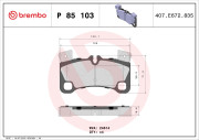 P 85 103 Sada brzdových platničiek kotúčovej brzdy PRIME LINE BREMBO