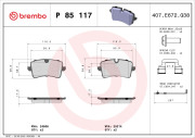 P 85 117 Sada brzdových platničiek kotúčovej brzdy PRIME LINE BREMBO